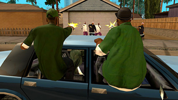 gun battles on the San Andreas streets